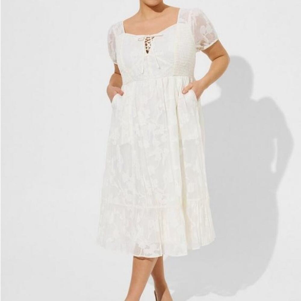 Torrid Cream Puff Sleeve Midi Sundress